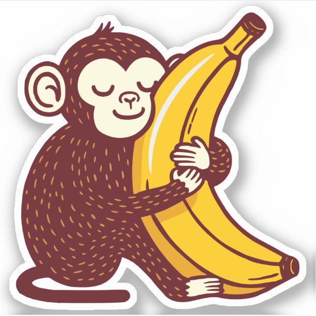 Affenbanane Liebe Aufkleber (Vorderseite)