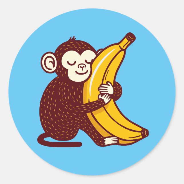Affenbanane Liebe Runder Aufkleber (Vorderseite)