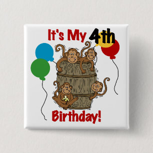 Affenbarsch 4. Geburtstag Button