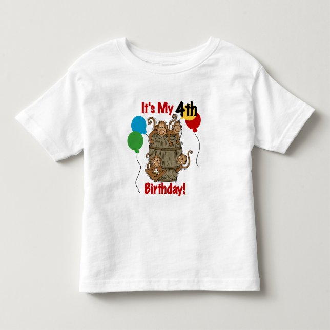 Affenbarsch 4. Geburtstag Kleinkind T-shirt (Vorderseite)