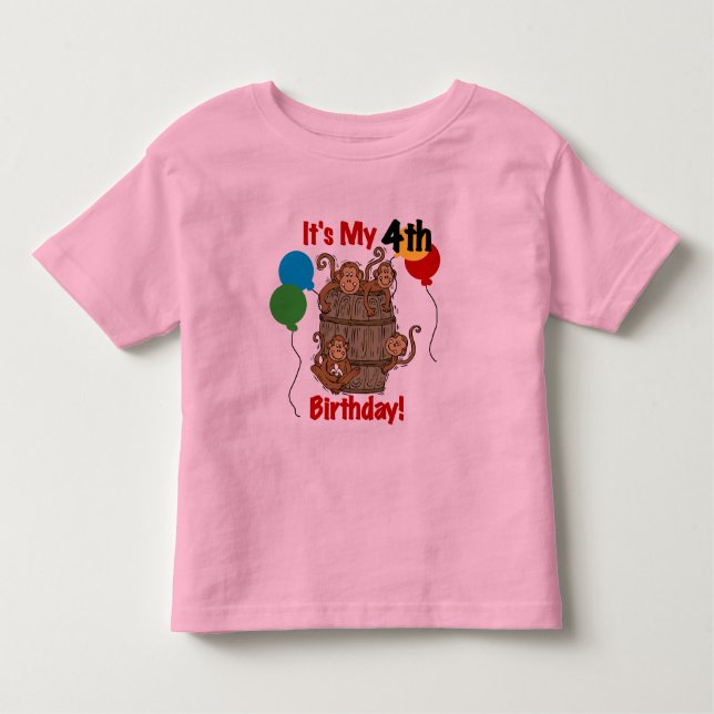 Affenbarsch 4. Geburtstag Kleinkind T-shirt (Vorderseite)