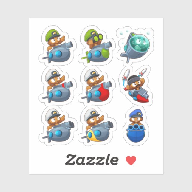 Affenblasen Td 6 Aufkleber (Blatt)