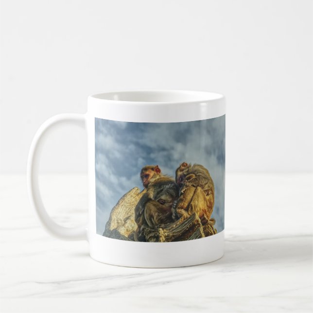Affenfamilie Kaffeetasse (Links)