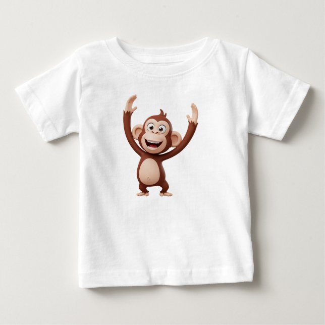 Affenfigur feiert baby t-shirt (Vorderseite)