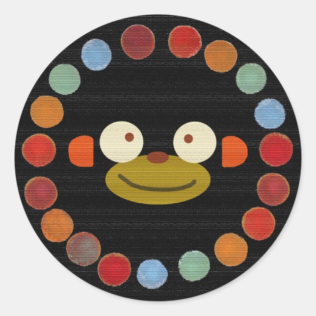 Affengesicht! Runder Aufkleber (Vorderseite)