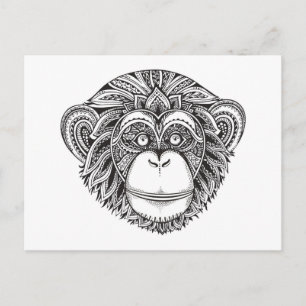 AffenIllustartion Postkarte