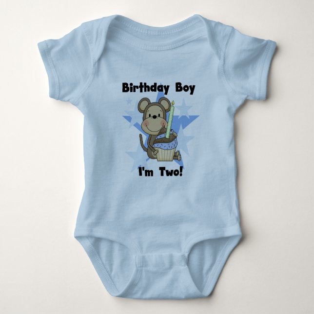 Affenjunge 2. Geburtstagshygiene Baby Strampler (Vorderseite)