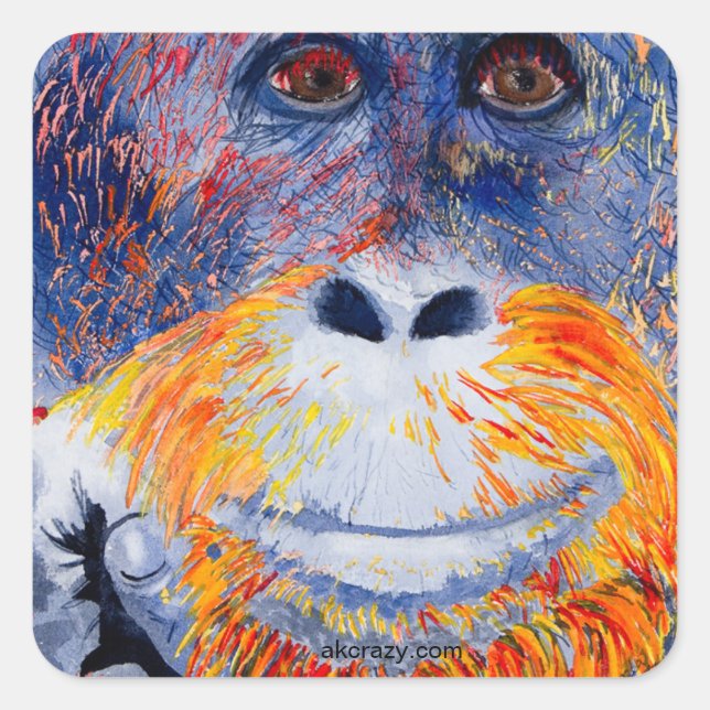 Affenjunge Quadratischer Aufkleber (Vorderseite)