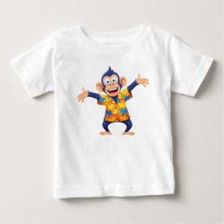 Affenmaskottchen im tropischen hawaiianischen Hemd Baby T-shirt