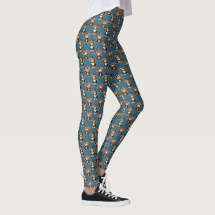 Affenmuster-Design Blau  Leggings