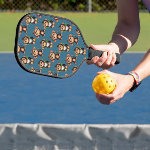Affenmuster-Design Blau Pickleball Schläger