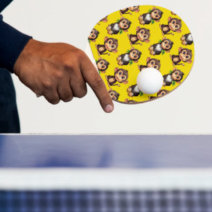 Affenmuster-Design Gelb  Tischtennis Schläger