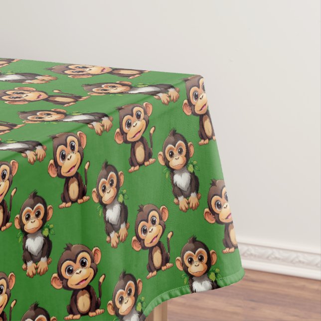 Affenmuster-Design Grün Tischdecke (Beispiel)