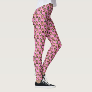 Affenmuster-Design Rosa  Leggings