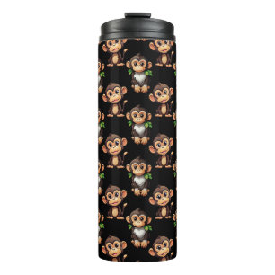 Affenmuster-Design Schwarz  Thermosbecher