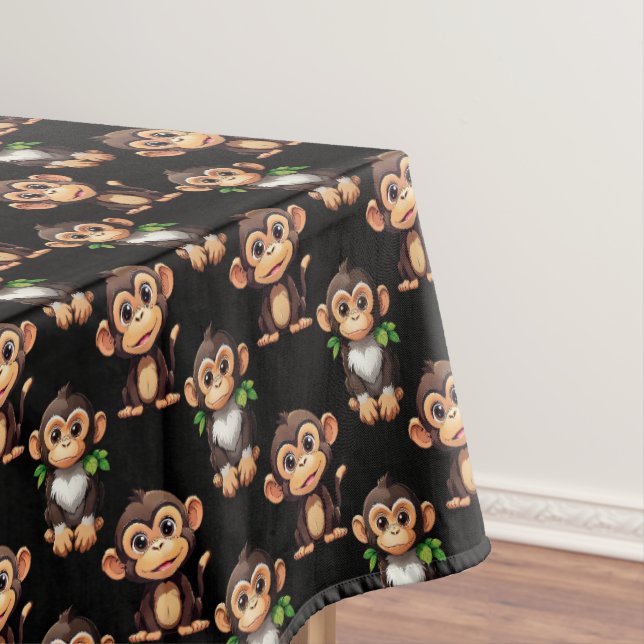 Affenmuster-Design Schwarz  Tischdecke (Beispiel)