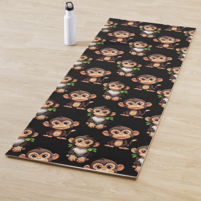 Affenmuster-Design Schwarz  Yogamatte (Beispiel)