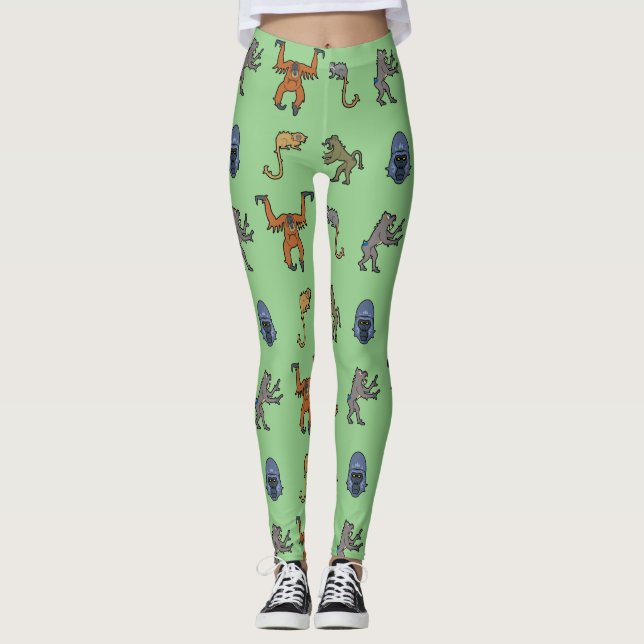 Affenmuster Leggings (Vorderseite)