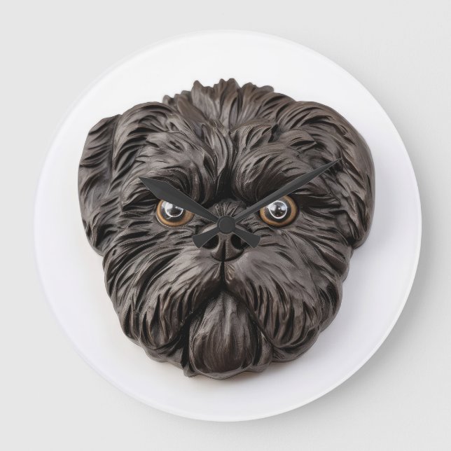 Affenpinscher 3D Inspiriert Große Wanduhr (Vorderseite)