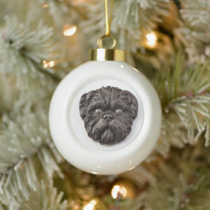 Affenpinscher 3D Inspiriert Keramik Kugel-Ornament