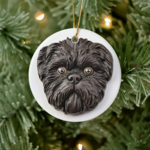 Affenpinscher 3D Inspiriert Keramik Ornament