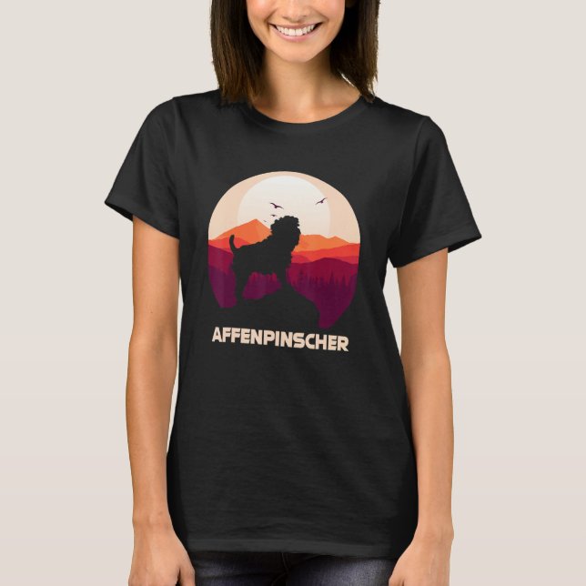 Affenpinscher And Moon Halloween 1 T-Shirt (Vorderseite)