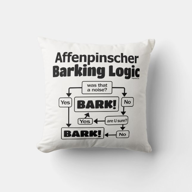 Affenpinscher Barking Logic Kissen (Vorderseite)