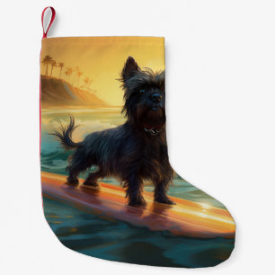 Affenpinscher Beach Surfmalerei Kleiner Weihnachtsstrumpf