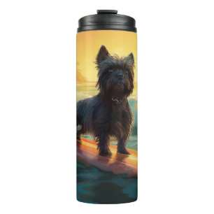 Affenpinscher Beach Surfmalerei Thermosbecher