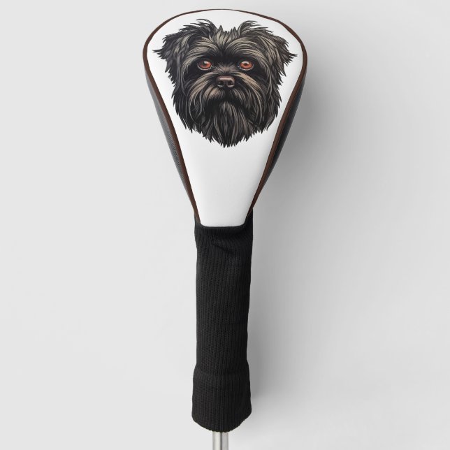 Affenpinscher Black Dog Golf Headcover (Vorderseite)