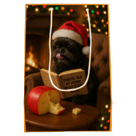 Affenpinscher "Cheese Tax" Christmas Gift Bag Mittlere Geschenktüte