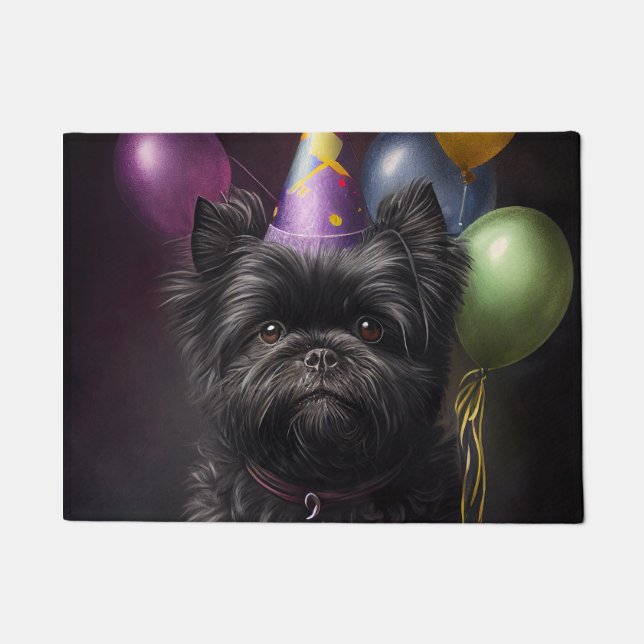Affenpinscher Dog Birthday Balloons Fußmatte (Vorderseite)