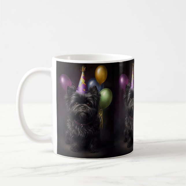 Affenpinscher Dog Birthday Balloons Kaffeetasse (Links)