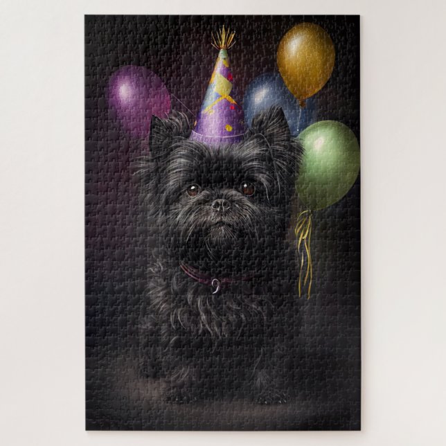 Affenpinscher Dog Birthday Balloons Puzzle (Vertikal)