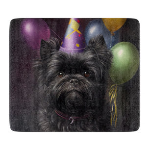 Affenpinscher Dog Birthday Balloons Schneidebrett