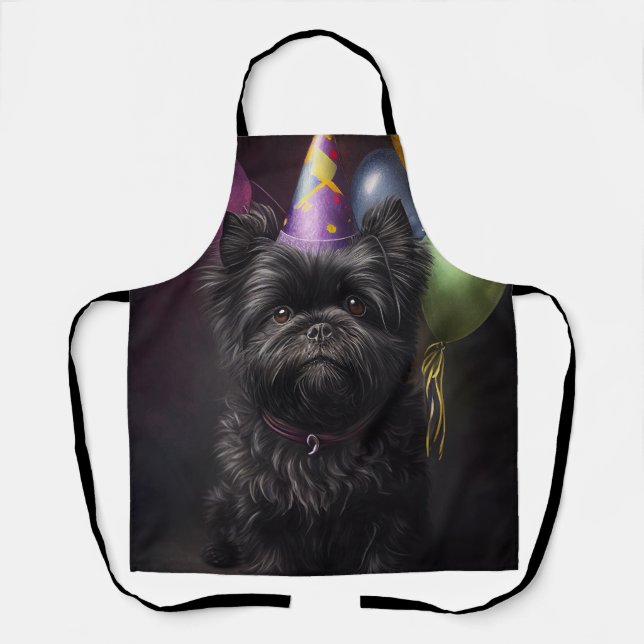 Affenpinscher Dog Birthday Balloons Schürze (Vorderseite)