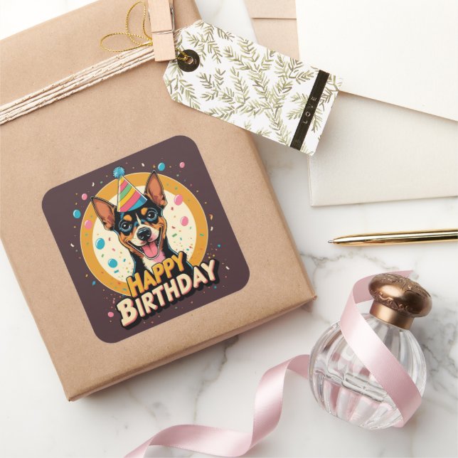 Affenpinscher Dog Colorful Quadratischer Aufkleber (Schenken)