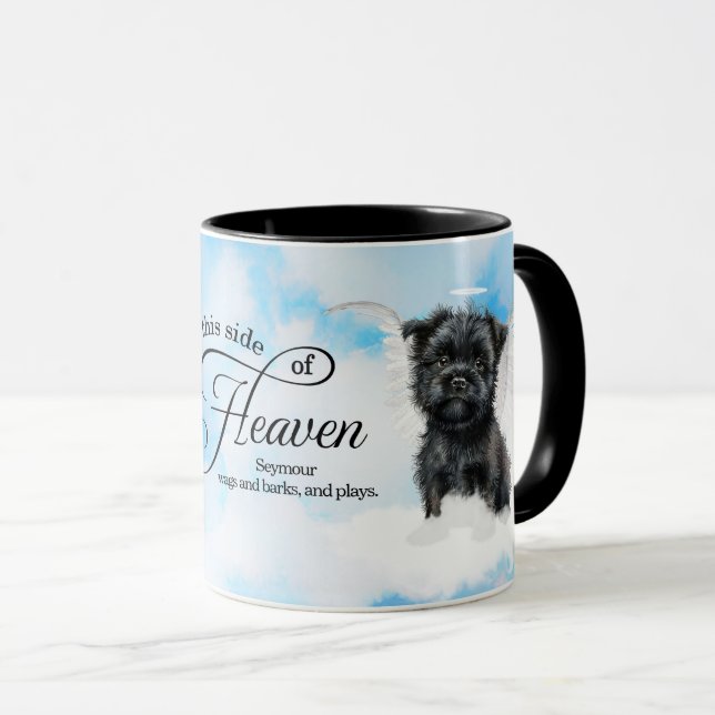 Affenpinscher Dog in Heaven Personalized Memorial Tasse (VorderseiteRechts)