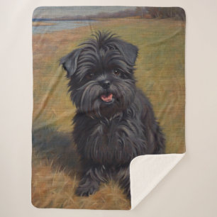 Affenpinscher Dog Ölgemälde Sherpadecke