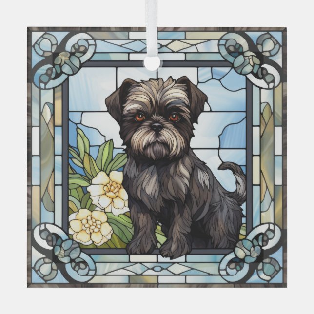 Affenpinscher Dog Ornament Aus Glas (Vorderseite)