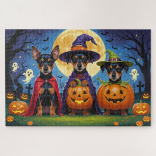 Affenpinscher Dogs Pumpkin Halloween Funny Puzzle