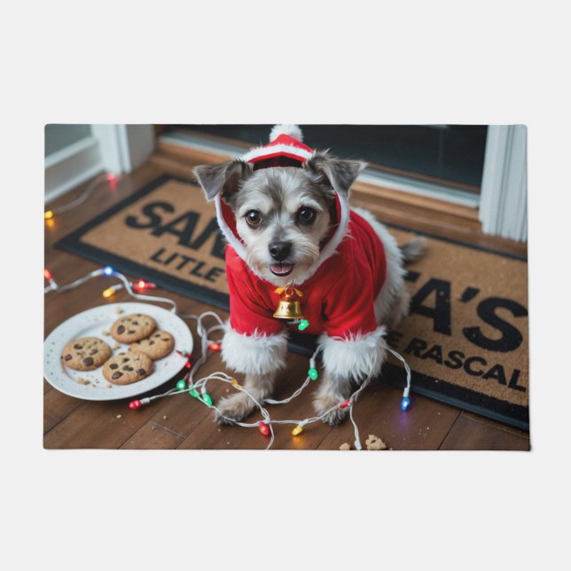 Affenpinscher Festive Holiday Christmas Fußmatte (Vorderseite)