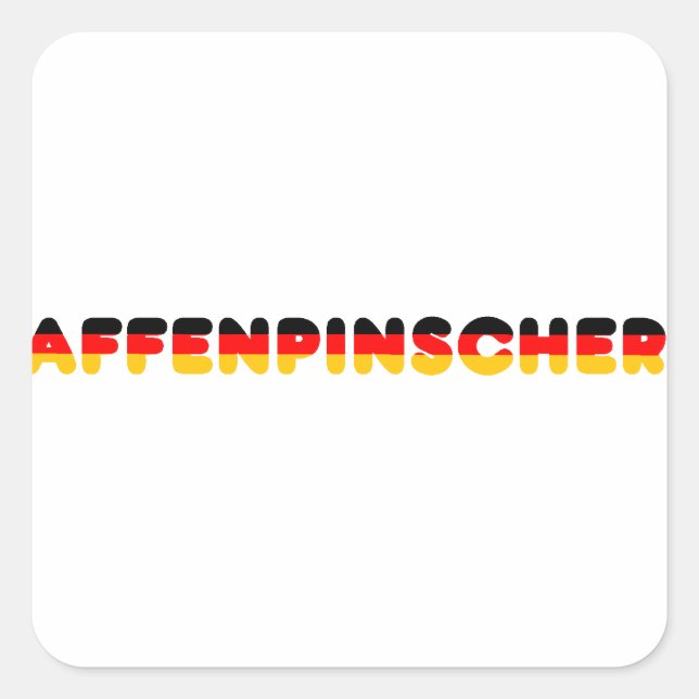 affenpinscher Flagge Quadratischer Aufkleber (Vorderseite)