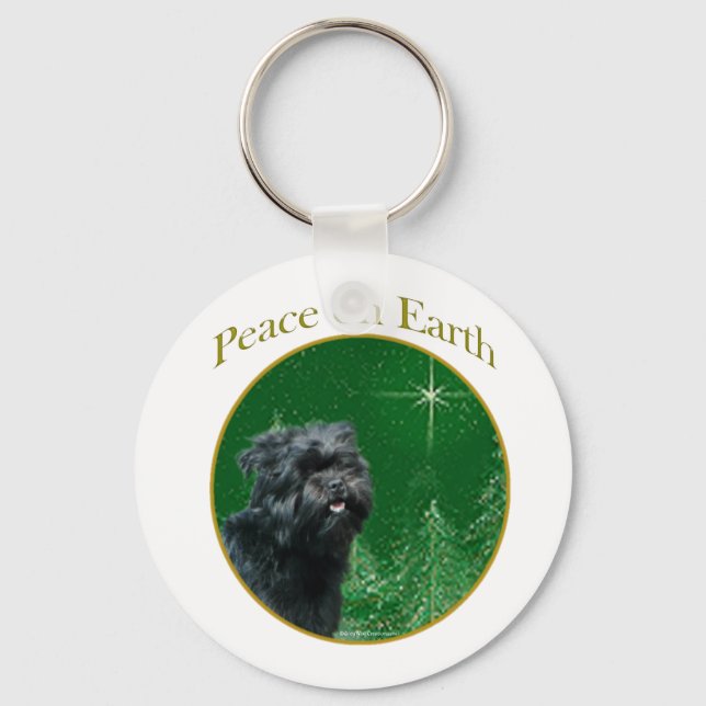 Affenpinscher Frieden Schlüsselanhänger (Vorderseite)