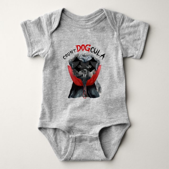 Affenpinscher Funny Halloween Vampire Dog Baby Strampler (Vorderseite)