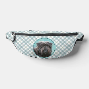 Affenpinscher Gemälde Schwarzsilberner Hund Kunst Bauchtasche
