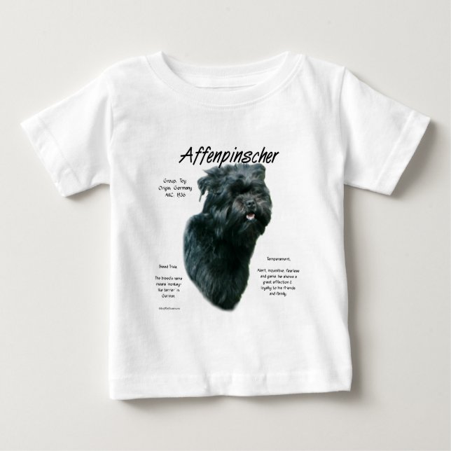 Affenpinscher Geschichtsdesign Baby T-shirt (Vorderseite)