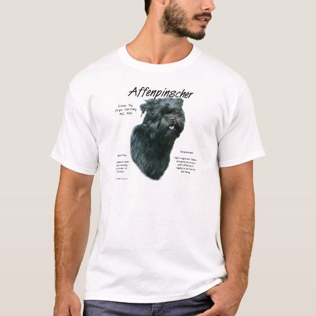 Affenpinscher Geschichtsdesign T-Shirt (Vorderseite)