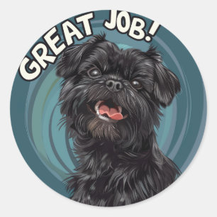 Affenpinscher Great Job Teacher Belohnung Runder Aufkleber