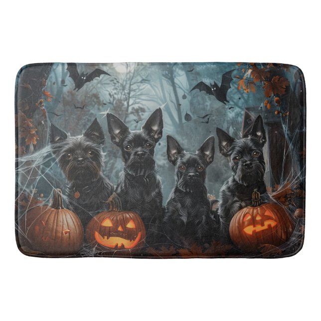Affenpinscher Halloween-Nachtdoggie Delight Badematte (Vorderseite)